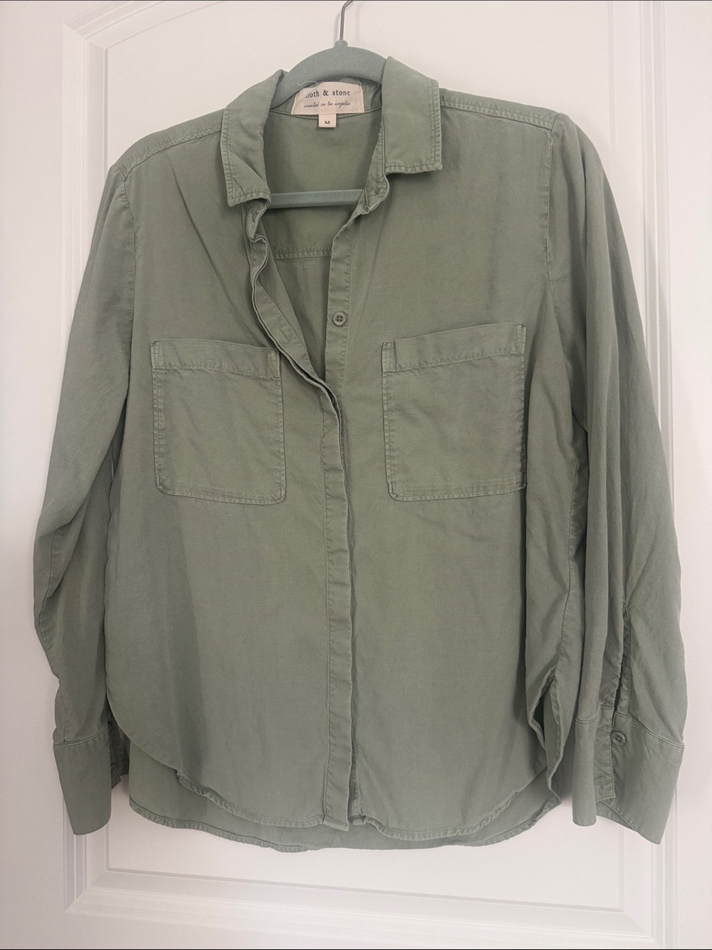 cloth & stone Olive Green Button-Down Shirt